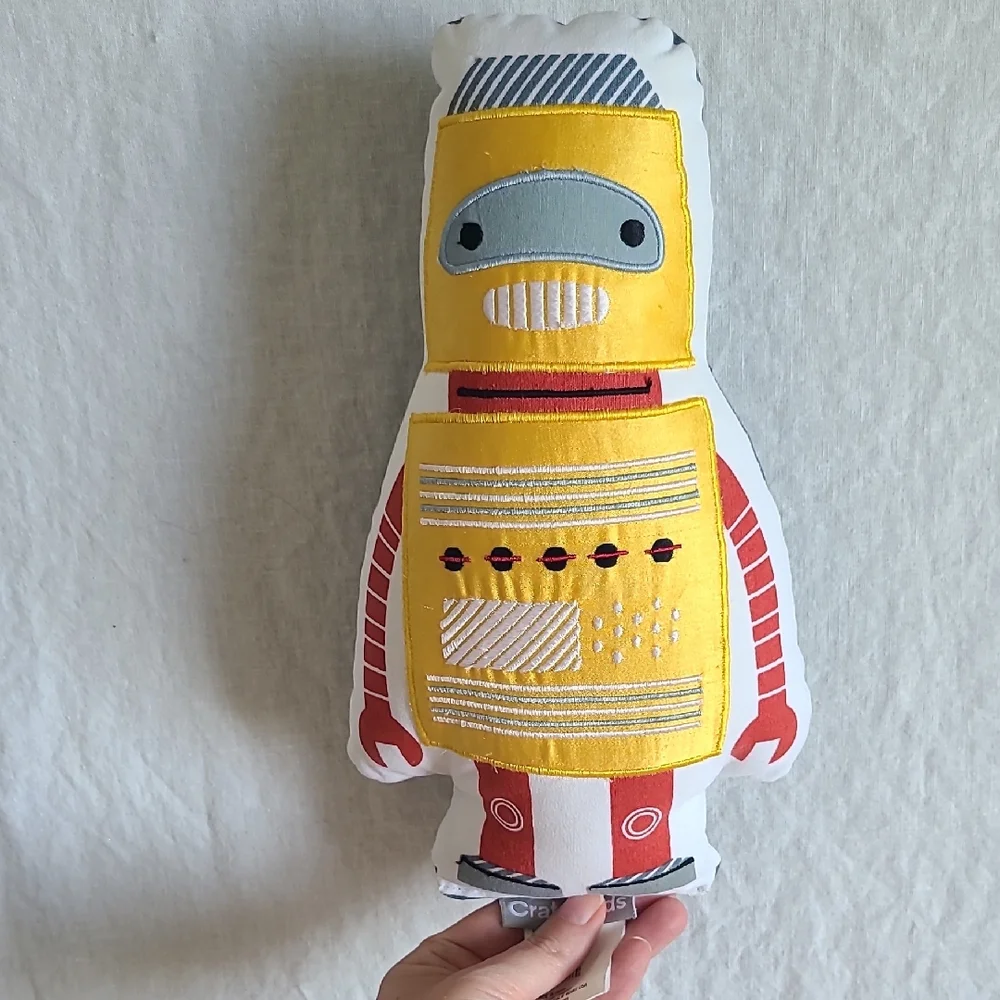 Crate And Barrel Colorful Robot Decortive Pillow